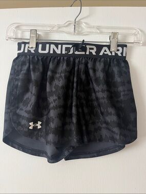 Under Armour Black & Gray Women's Athletic Shorts with Logo Waistband